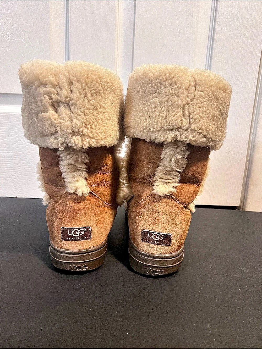 UGG Classic Tall Sheepskin Boots in Brown & Cream